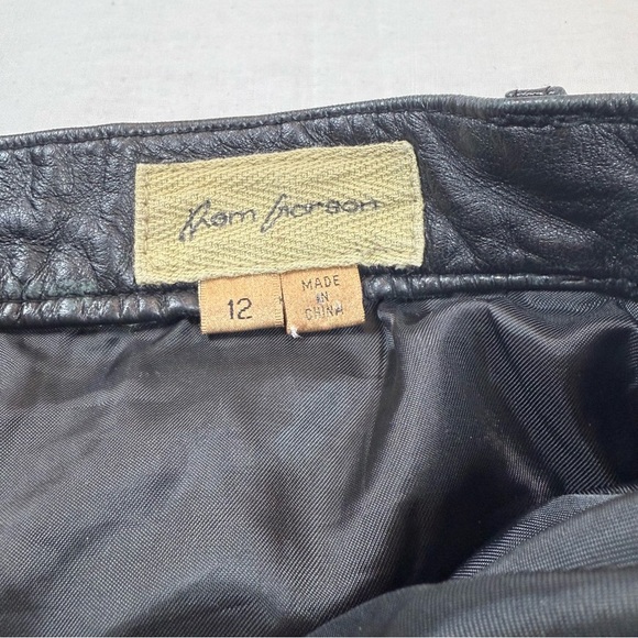 Rem Garson Genuine Leather Black  Pants Size 12 - Picture 3 of 13